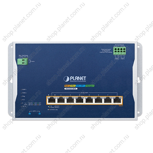 Коммутатор промышленный управляемый L2+, PoE+ 8 портов RJ45 10/100/1000 Мб/с, 2 порта SFP+ 10G, настенный фото 2 Коммутатор промышленный управляемый L2+, PoE+ 8 портов RJ45 10/100/1000 Мб/с, 2 порта SFP+ 10G, настенный WGS-4215-8P2X фото 2