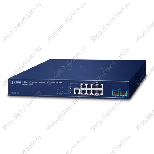 Коммутатор управляемый L3, 4 порта 10/100/1000/2.5G, 2 порта SFP+ 10G, 4 порта RJ45 10/100/1000 Мб/с MGS-6320-8T2X Коммутатор управляемый L3, 4 порта 10/100/1000/2.5G, 2 порта SFP+ 10G, 4 порта RJ45 10/100/1000 Мб/с