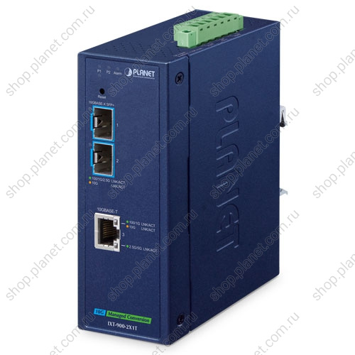 Медиаконвертер промышленный с 2 SFP+ портами 100/1000/2.5G/5G/10G, RJ45 100/1000/2.5G/5G/10G, управляемый Медиаконвертер промышленный с 2 SFP+ портами 100/1000/2.5G/5G/10G, RJ45 100/1000/2.5G/5G/10G, управляемый IXT-900-2X1T