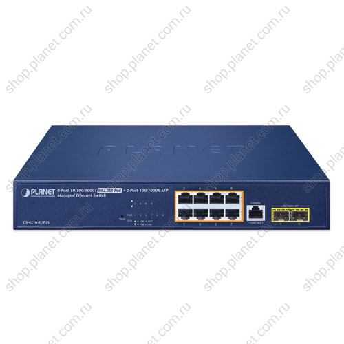 Коммутатор управляемый L2/L4, РоЕ 8 портов RJ45 10/100/1000, 2 порта SFP 1000 Мб/с фото 2 Коммутатор управляемый L2/L4, РоЕ 8 портов RJ45 10/100/1000, 2 порта SFP 1000 Мб/с GS-4210-8UP2S фото 2