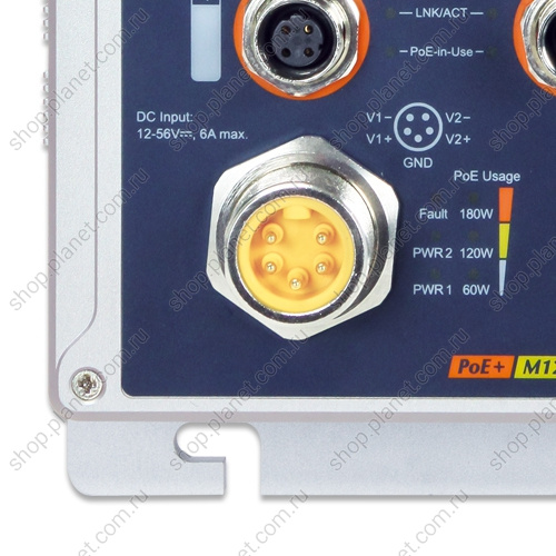 Коммутатор промышленный транспортный PoE+ 8 портов M12 10/100 Мб/с, IP67, на DIN-рейку или на стену фото 4 Коммутатор промышленный транспортный PoE+ 8 портов M12 10/100 Мб/с, IP67, на DIN-рейку или на стену ISW-808PT-M12 фото 4
