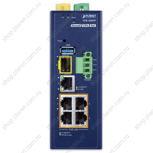 VPN шлюз промышленный, POE 4 порта 10/100/1000 Мб/с, 1 порт SFP 1000 Мб/с фото 2 VPN шлюз промышленный, POE 4 порта 10/100/1000 Мб/с, 1 порт SFP 1000 Мб/с IVR-300FP фото 2