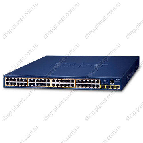 Коммутатор управляемый L2, PoE 48 портов RJ45 10/100/1000 Мб/с, 4 порта SFP 10G Коммутатор управляемый L2, PoE 48 портов RJ45 10/100/1000 Мб/с, 4 порта SFP 10G GS-4210-48P4S