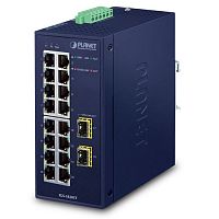 IGS-1820TF Коммутатор промышленный 16 портов RJ45 10/100/1000 Мб/с, 2 порта SFP 1000 Мб/с