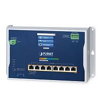 WGS-4215-8P2XV Коммутатор промышленный управляемый L2+, PoE+ 8 портов RJ45 10/100/1000 Мб/с, 2 порта SFP+ 10G, с сенсорным ЖК дисплеем, настенный
