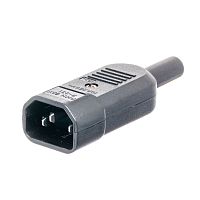 Разъем питания 220В C14, вилка на кабель, 10A AC-101