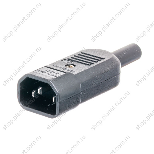 Разъем питания 220В C14, вилка на кабель, 10A AC-101