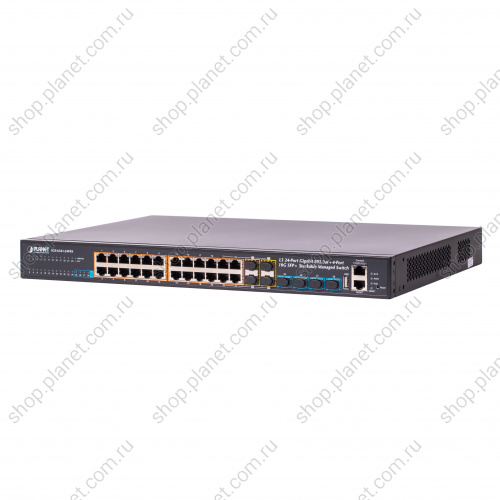 Коммутатор управляемый L3, стекируемый, PoE 24 портa RJ45 1000 Мб/с, 4 порта SFP+ 10G Коммутатор управляемый L3, стекируемый, PoE 24 портa RJ45 1000 Мб/с, 4 порта SFP+ 10G SGS-6341-24P4X