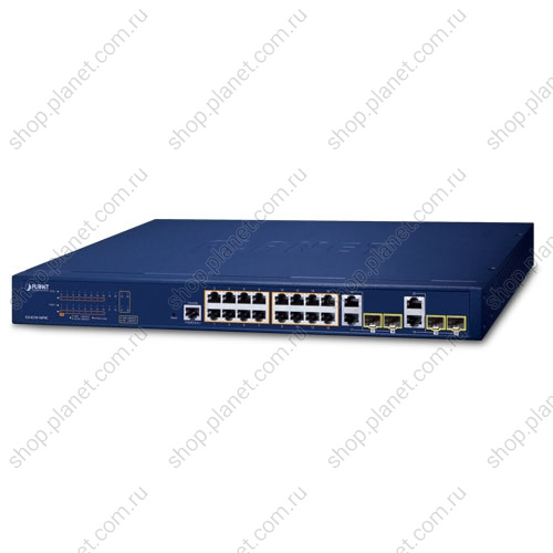 Коммутатор управляемый L2, PoE 16 портов RJ45 10/100/1000 Мб/с, 4 комбо порта RJ-45/SFP 100/1000 Мб/с Коммутатор управляемый L2, PoE 16 портов RJ45 10/100/1000 Мб/с, 4 комбо порта RJ-45/SFP 100/1000 Мб/с GS-4210-16P4C
