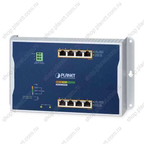 Коммутатор промышленный управляемый L2+, PoE++ 4 порта RJ45 10/100/1000 Мб/с, PoE+ 4 порта RJ45 10/100/1000 Мб/с, 2 порта SFP 100/1000 Мб/с, настенный Коммутатор промышленный управляемый L2+, PoE++ 4 порта RJ45 10/100/1000 Мб/с, PoE+ 4 порта RJ45 10/100/1000 Мб/с, 2 порта SFP 100/1000 Мб/с, настенный WGS-4215-8HP2S