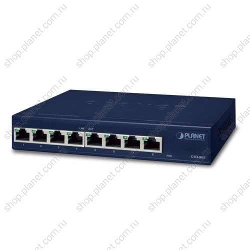 Коммутатор неуправляемый 8 портов RJ45 10/100/1000 Мб/с GSD-805 Коммутатор неуправляемый 8 портов RJ45 10/100/1000 Мб/с
