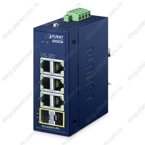 Коммутатор промышленный 6 портов RJ45 10/100/1000 мб/с, 2 порта SFP 100/1000 мб/с, поддержка PROFINET Коммутатор промышленный 6 портов RJ45 10/100/1000 мб/с, 2 порта SFP 100/1000 мб/с, поддержка PROFINET IGS-820TF-PN