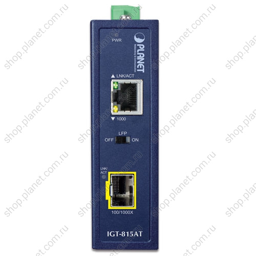 Медиаконвертер промышленный компактный с SFP портом 100/1000, RJ45 10/100/1000 Мб/с фото 2 Медиаконвертер промышленный компактный с SFP портом 100/1000, RJ45 10/100/1000 Мб/с IGT-815AT фото 2