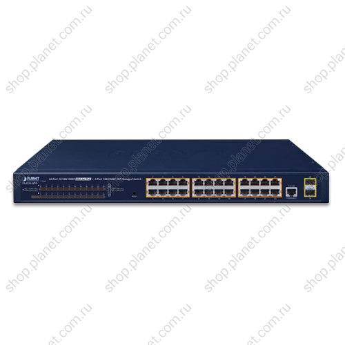 Коммутатор управляемый L2, РоЕ 24 порта RJ45 10/100/1000 Мб/с, 2 порта SFP 100/1000 Мб/с фото 2 Коммутатор управляемый L2, РоЕ 24 порта RJ45 10/100/1000 Мб/с, 2 порта SFP 100/1000 Мб/с GS-4210-24P2S фото 2