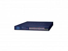 GSW-2620VHP Коммутатор неуправляемый РоЕ 24 порта RJ45 10/100/1000 Мб/с, 2 порта SFP 1000 Мб/с, с ЖК дисплеем