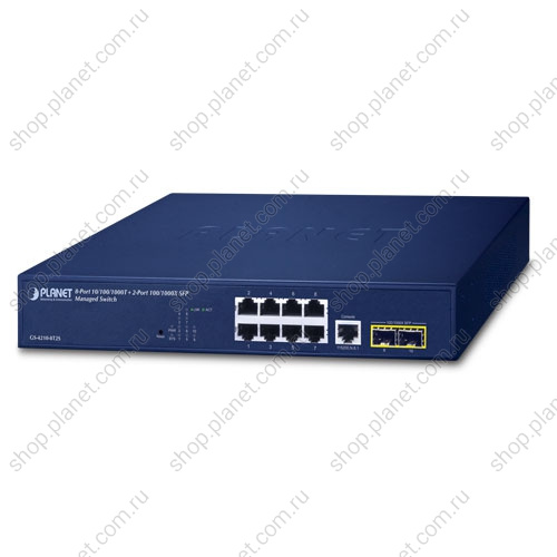 Коммутатор управляемый L2, 2 порта SFP 100/1000 Мб/с, 8 портов RJ45 10/100/1000 Мб/с GS-4210-8T2S Коммутатор управляемый L2, 2 порта SFP 100/1000 Мб/с, 8 портов RJ45 10/100/1000 Мб/с