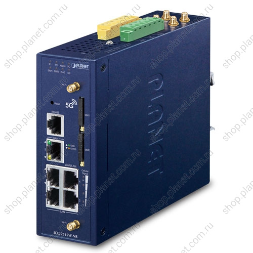 Шлюз промышленный сотовый беспроводной 5G 2 порта SIM, WiFi IEEE 802.11 b/g/n/ac 2.4G/5G ,5 портов RJ45 10/100/1000 Мб/с фото 3 Шлюз промышленный сотовый беспроводной 5G 2 порта SIM, WiFi IEEE 802.11 b/g/n/ac 2.4G/5G ,5 портов RJ45 10/100/1000 Мб/с ICG-2515W-NR фото 3