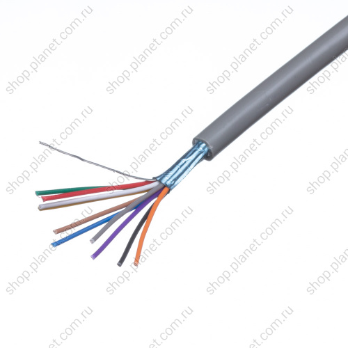 Кабель коммуникационный 9 проводов, бухта 50м, экранированный, серый CCC9GG