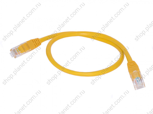 Патч-корд (шнур) RJ-45 - RJ-45 кат.5е, 0,5м, желтый SC03-8P8C0.5-Y