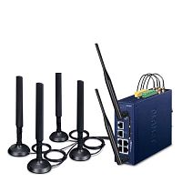 Шлюз промышленный сотовый  беспроводной 5G 2 порта SIM, WiFi IEEE 802.11 b/g/n/ac 2.4G/5G ,5 портов  RJ45 10/100/1000 Мб/с  ICG-2515W-NR