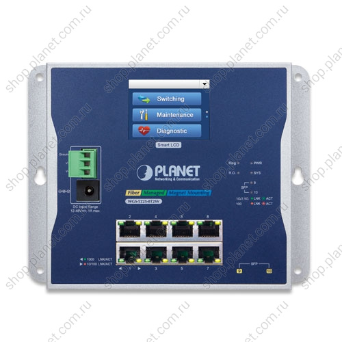 Коммутатор промышленный управляемый L2+, 8 портов RJ45 10/100/1000 Мб/с, 2 порта SFP 1000/2.5G, с LCD дисплеем фото 2 Коммутатор промышленный управляемый L2+, 8 портов RJ45 10/100/1000 Мб/с, 2 порта SFP 1000/2.5G, с LCD дисплеем WGS-5225-8T2SV фото 2