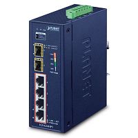 IGS-624HPT Коммутатор промышленный PoE+ 4 порта RJ45 10/100/1000 Мб/с, 2 порта SFP 100/1000/2.5G, на DIN-рейку