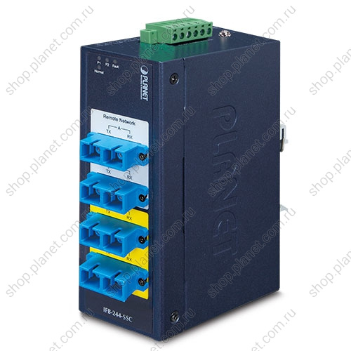 Коммутатор промышленный ByPass, 4 порта SC duplex 100/1000/10G/40G/100G, одномод, двухканальный Коммутатор промышленный ByPass, 4 порта SC duplex 100/1000/10G/40G/100G, одномод, двухканальный IFB-244-SSC