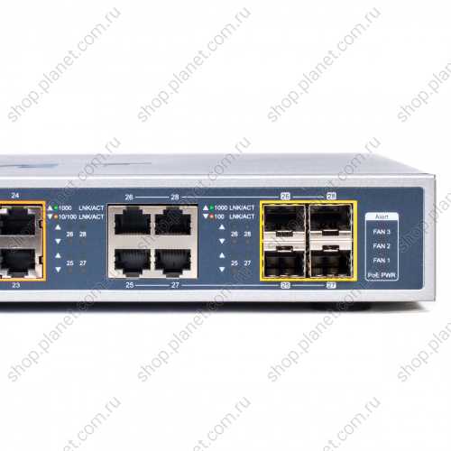 Коммутатор управляемый L2, РоЕ 24 порта RJ45 10/100/1000 Мб/с, 4 комбо порта RJ45/SFP 1000 Мб/с фото 4 Коммутатор управляемый L2, РоЕ 24 порта RJ45 10/100/1000 Мб/с, 4 комбо порта RJ45/SFP 1000 Мб/с GS-4210-24PL4C фото 4