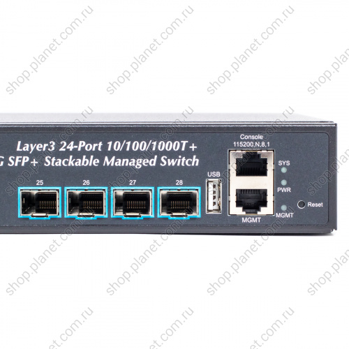 SGS-6341-24T4X Коммутатор управляемый L3, стекируемый, 4 порта SFP+ 10G, 24 порта RJ45 10/100/1000 Мб/с  фото 3