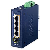 IGS-514PT Коммутатор промышленный PoE+ 4 порта RJ45 10/100/1000 Мб/с, 1 порт SFP 100/1000 Мб/с, на DIN-рейку