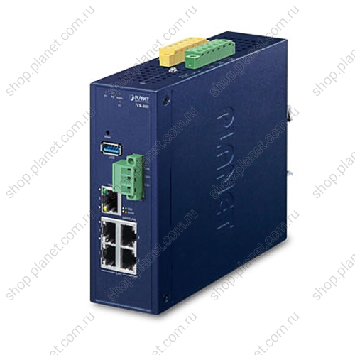 VPN шлюз промышленный с резервным питанием, 5 портов RJ45 10/100/1000 Мб/с VPN шлюз промышленный с резервным питанием, 5 портов RJ45 10/100/1000 Мб/с IVR-300