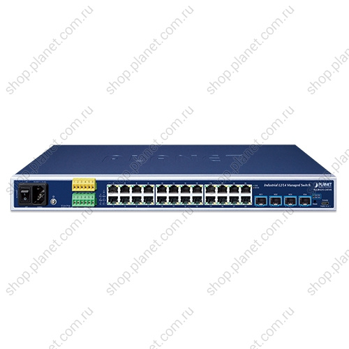 Коммутатор промышленный управляемый L2+, 24 порта RJ45 10/100/1000 Мб/с, 4 порта SFP+ 10G фото 2 Коммутатор промышленный управляемый L2+, 24 порта RJ45 10/100/1000 Мб/с, 4 порта SFP+ 10G IGS-R4215-24T4X фото 2