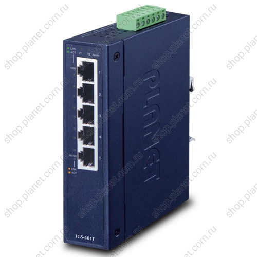 Коммутатор промышленный 5 портов RJ45 10/100/1000 Мб/с Коммутатор промышленный 5 портов RJ45 10/100/1000 Мб/с IGS-501T