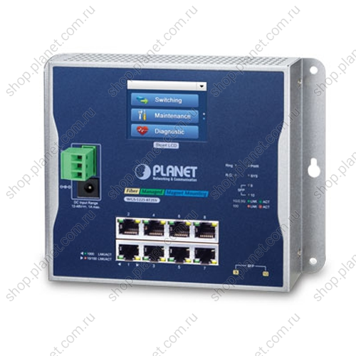 Коммутатор промышленный управляемый L2+, 8 портов RJ45 10/100/1000 Мб/с, 2 порта SFP 1000/2.5G, с LCD дисплеем Коммутатор промышленный управляемый L2+, 8 портов RJ45 10/100/1000 Мб/с, 2 порта SFP 1000/2.5G, с LCD дисплеем WGS-5225-8T2SV