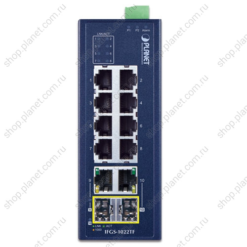 Коммутатор промышленный 8 портов RJ45 10/100 Мб/с, 2 комбо порта SFP 1000 Мб/с, RJ45 10/100/1000 Мб/с фото 2 Коммутатор промышленный 8 портов RJ45 10/100 Мб/с, 2 комбо порта SFP 1000 Мб/с, RJ45 10/100/1000 Мб/с IFGS-1022TF фото 2