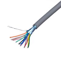 Кабель коммуникационный 12 проводов, бухта 50м, экранированный, серый CCC12GG