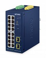 Коммутатор промышленный управляемый L2, 16 портов RJ45 10/100/1000  Мб/с, 2 порта SFP 100/1000 Мб/с IGS-4215-16T2S