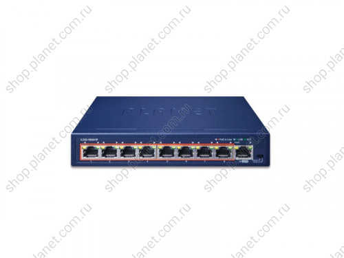 Коммутатор неуправляемый РоЕ 8 портов RJ45 10/100/1000 Мб/с, 1 порт RJ45 10/100/1000 Мб/с, с поддержкой VLAN фото 2 Коммутатор неуправляемый РоЕ 8 портов RJ45 10/100/1000 Мб/с, 1 порт RJ45 10/100/1000 Мб/с, с поддержкой VLAN GSD-908HP фото 2