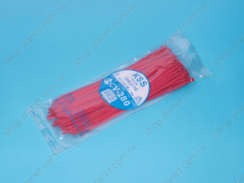 Стяжка 280x4,8мм, красная, упак. 100 шт. CV-280SR