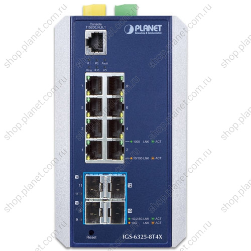 Коммутатор промышленный управляемый L3, 8 портов RJ45 10/100/1000 Мб/с, 4 порта SFP+ 10G фото 2 Коммутатор промышленный управляемый L3, 8 портов RJ45 10/100/1000 Мб/с, 4 порта SFP+ 10G IGS-6325-8T4X фото 2