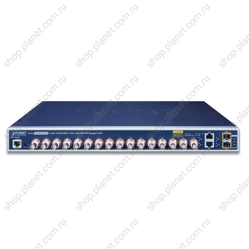 Коммутатор промышленный управляемый L2, PoE 16 портов BNC 100 Мб/с, 2 порта RJ45 10/100/1000 Мб/с, 2 порта SFP 100/1000 Мб/с Коммутатор промышленный управляемый L2, PoE 16 портов BNC 100 Мб/с, 2 порта RJ45 10/100/1000 Мб/с, 2 порта SFP 100/1000 Мб/с LRP-1622CS