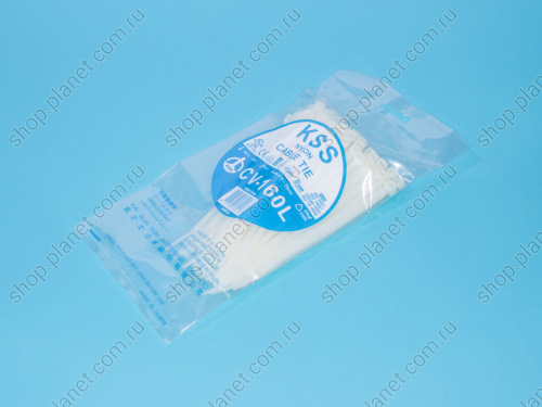 Стяжка 160x4,8мм, белая, упак. 100 шт. CV-160L