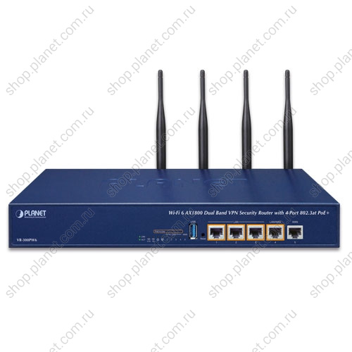 Маршрутизатор Wi-Fi 6 AX2400 с поддержкой VPN, POE 4 порта 10/100/1000 Мб/с фото 3 Маршрутизатор Wi-Fi 6 AX2400 с поддержкой VPN, POE 4 порта 10/100/1000 Мб/с VR-300PW6A фото 3