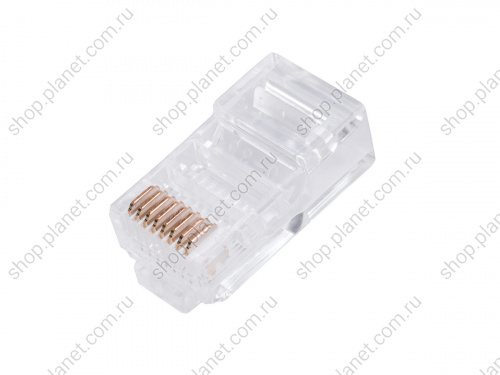 Вилка RJ-45, 8P8C для круглого одножильного кабеля TPR-8P8C-S2