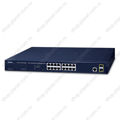 Коммутатор управляемый L2/L4, 2 порта SFP 100/1000 Мб/с, 16 портов RJ45 10/100/1000 Мб/с GS-4210-16T2S Коммутатор управляемый L2/L4, 2 порта SFP 100/1000 Мб/с, 16 портов RJ45 10/100/1000 Мб/с