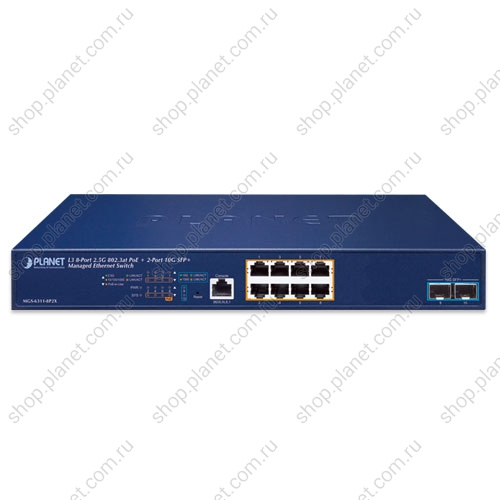 Коммутатор управляемый L3, PoE 8 портов RJ45 10/100/1000 Мб/с, 2 порта SFP+ 10G фото 2 Коммутатор управляемый L3, PoE 8 портов RJ45 10/100/1000 Мб/с, 2 порта SFP+ 10G MGS-6311-8P2X фото 2