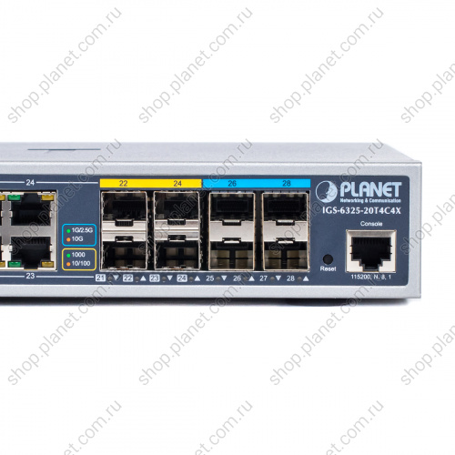 Коммутатор промышленный управляемый L3, 20 портов RJ45 10/100/1000 Мб/с,4 комбо порта SFP/ RJ45 100/1000 Мб/с,4 порта SFP + 10G фото 4 Коммутатор промышленный управляемый L3, 20 портов RJ45 10/100/1000 Мб/с,4 комбо порта SFP/ RJ45 100/1000 Мб/с,4 порта SFP + 10G IGS-6325-20T4C4X фото 4