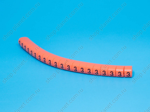 Маркер цифра 3 d=4,2-6,2мм, оранжевый, упак.20 шт. Маркер цифра 3 d=4,2-6,2мм, оранжевый, упак.20 шт. EC-2-3