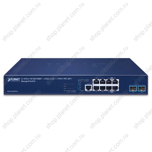 Коммутатор управляемый L3, 4 порта 10/100/1000/2.5G, 2 порта SFP+ 10G, 4 порта RJ45 10/100/1000 Мб/с фото 2 MGS-6320-8T2X Коммутатор управляемый L3, 4 порта 10/100/1000/2.5G, 2 порта SFP+ 10G, 4 порта RJ45 10/100/1000 Мб/с фото 2