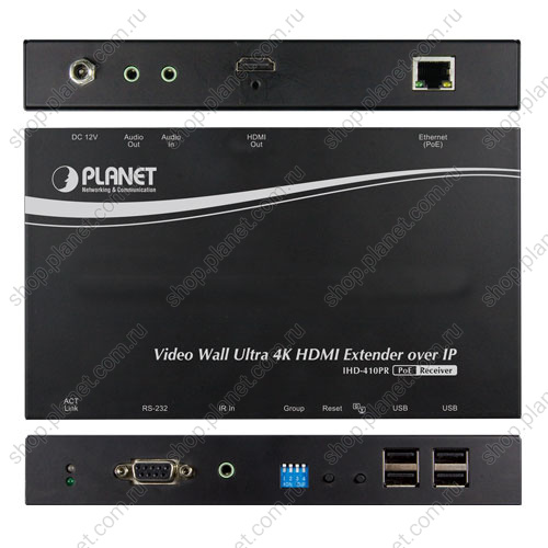 Удлинитель (приемник) Ultra 4K/60 HDMI 1 порт RJ-45 10/100/1000 Мб/с PoE PD фото 3 Удлинитель (приемник) Ultra 4K/60 HDMI 1 порт RJ-45 10/100/1000 Мб/с PoE PD IHD-420PR фото 3